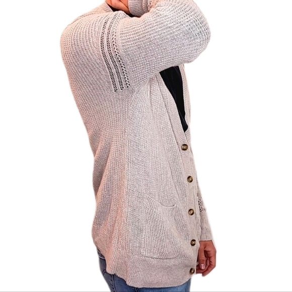 American Eagle Outfitters Women's XL lace cream cardigan long sleeve long top - Picture 4 of 8